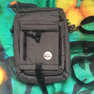 Vintage Canon PowerShot Crossbody Camera Bag Purse Nylon Gray Zipper Cross Body